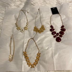 5 statement neckless one is brand new see pictures and others are used